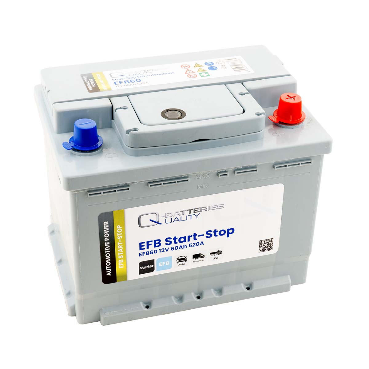 Q-Batteries Start-Stop EFB Autobatterie EFB60 12V 60Ah 520A