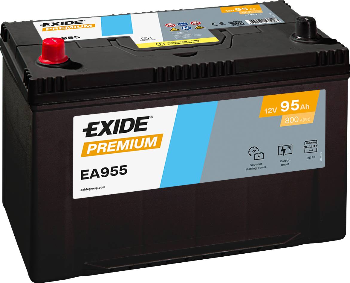 Exide EA955 Premium Carbon Boost 12V 95Ah 800A Autobatterie