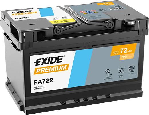 Exide EA722 Premium Carbon Boost 12V 72Ah 720A Autobatterie