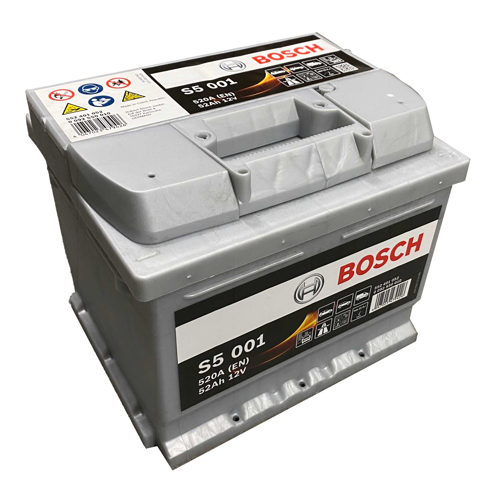 Bosch S5 001 Autobatterie 12V 52Ah 520A Bosch S5 001 Autobatterie 12V 52Ah 520A