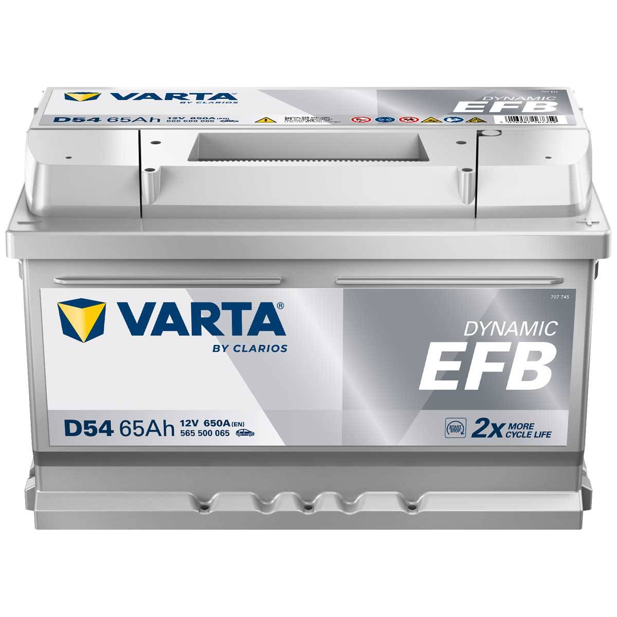 VARTA D54 Blue Dynamic EFB 12V 65Ah 650A Autobatterie Start-Stop 565 500 065