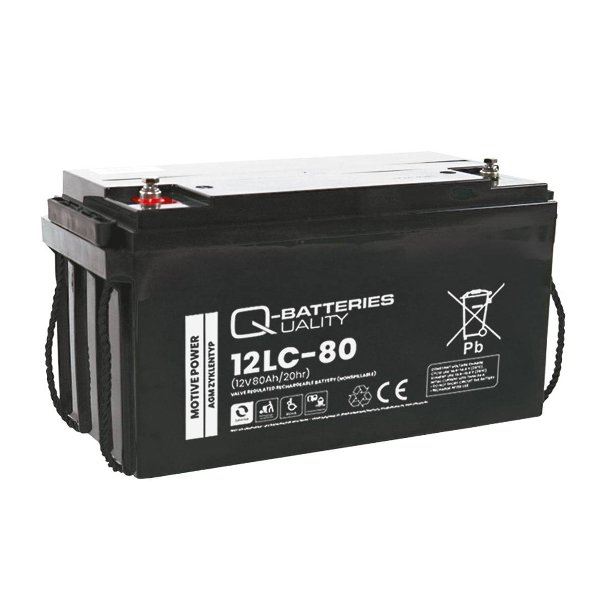 Quality Batteries Q-Batteries 12LC-80 Agm Solar Und Wohnmobil Batterie 12V 80Ah