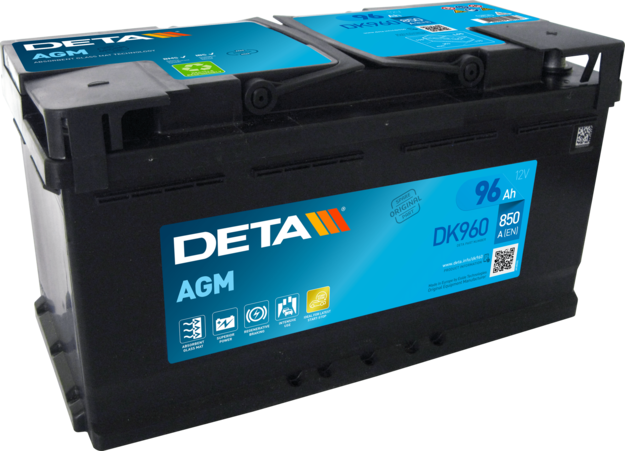DETA DK960 Start-Stop AGM 12V 96Ah 850A Autobatterie