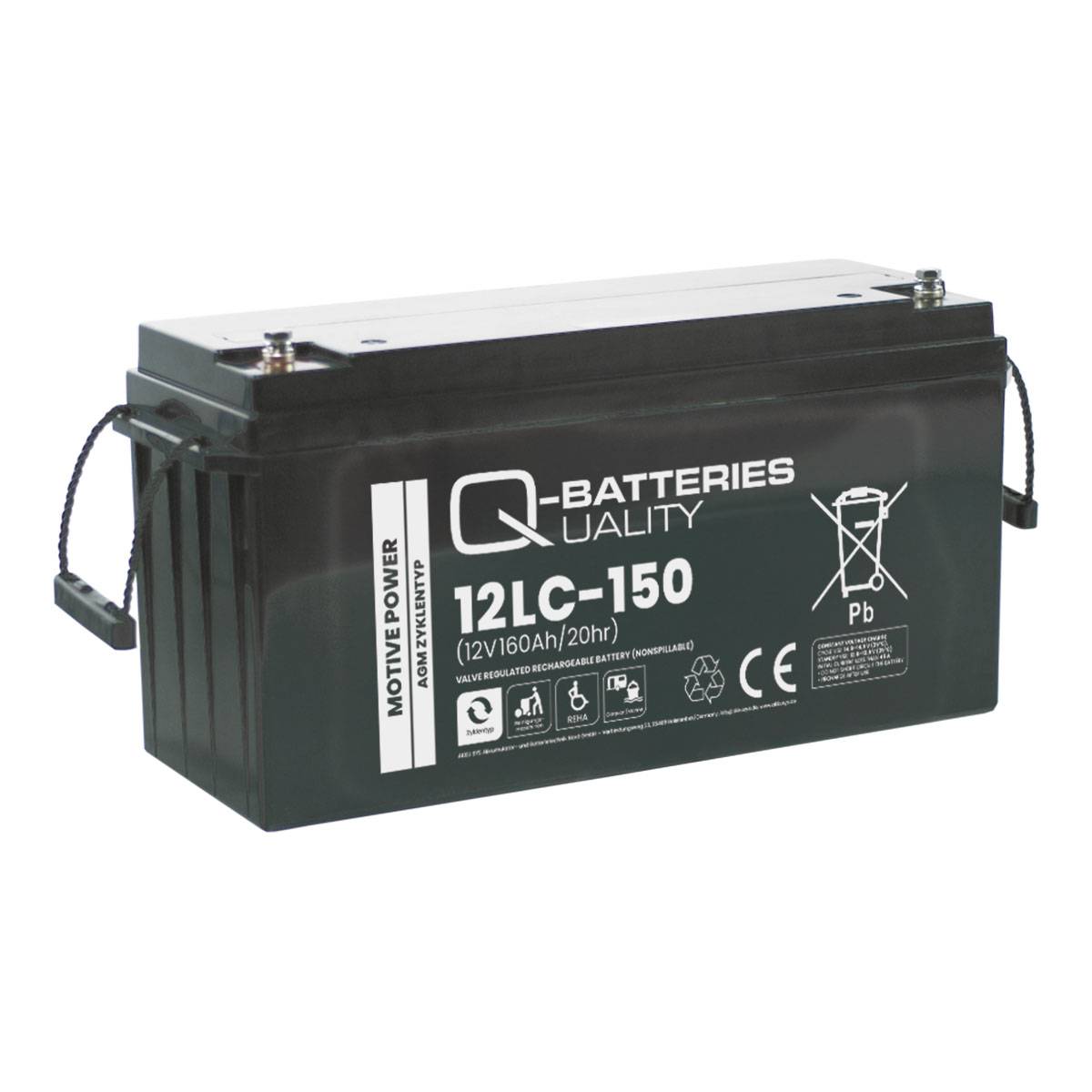 Q-Batteries 12LC-150 AGM Solar und Wohnmobil Batterie 12V 160Ah