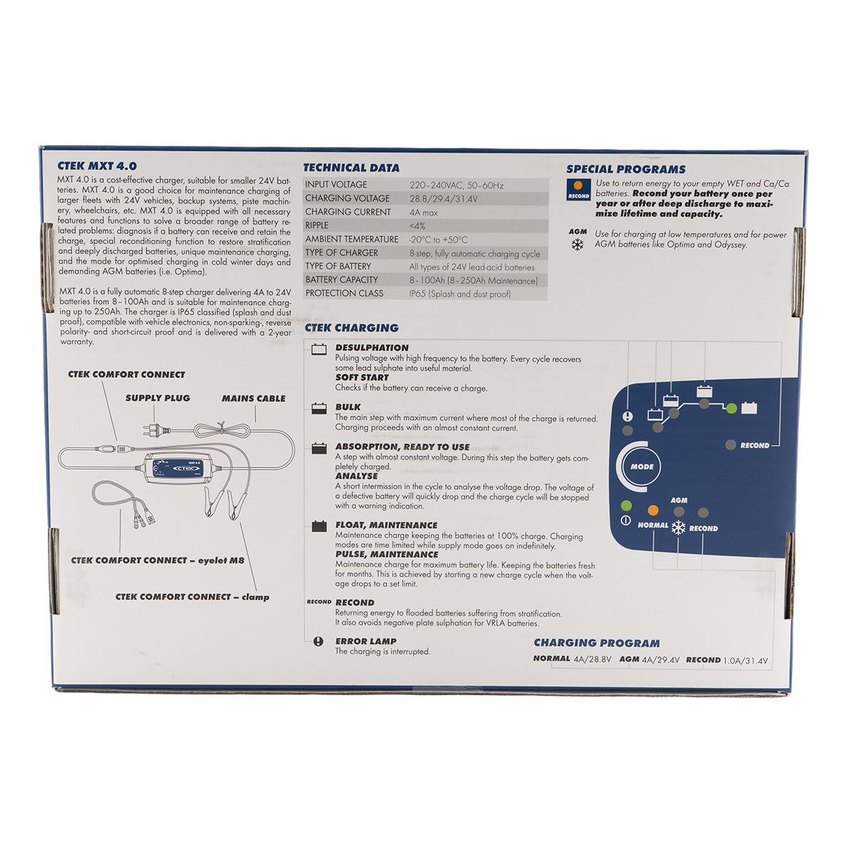 CTEK MXT 4.0 EU LKW Batterie Ladegerät 24V 4A