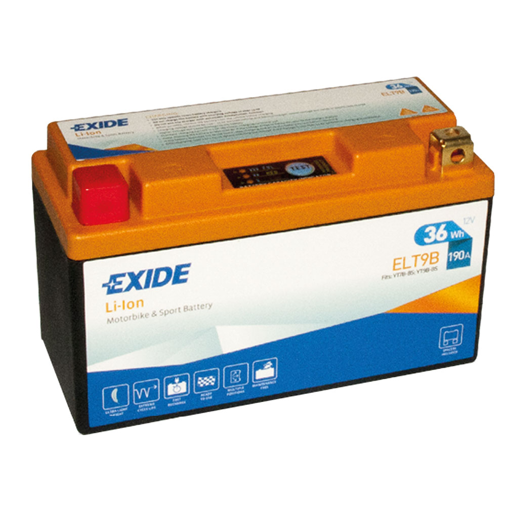 Exide ELT9B Li-Ion Lithium Motorradbatterie 12V 3Ah 190A