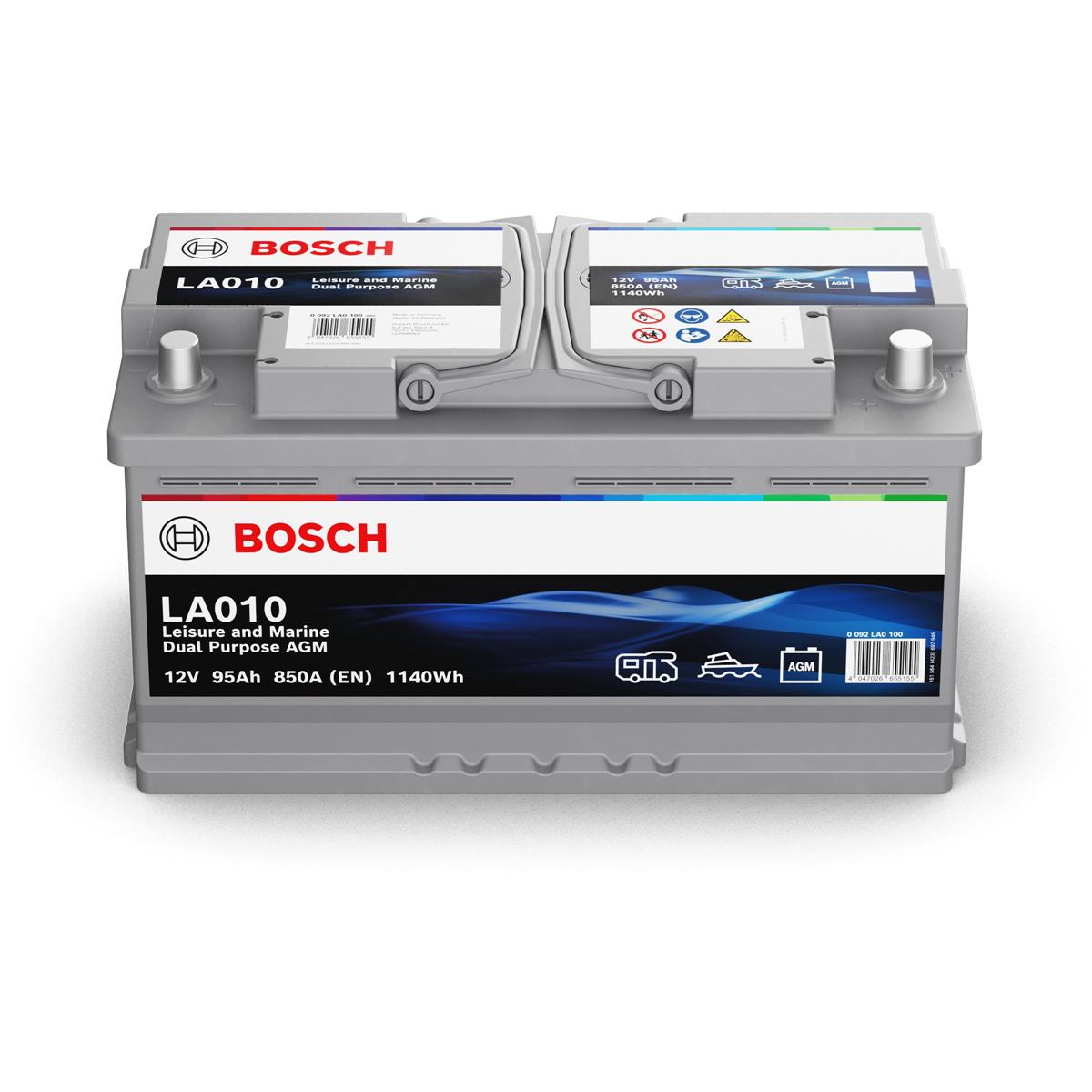 Bosch LA010 Dual AGM Starter-, Versorgungsbatterie 12V 95Ah 850A