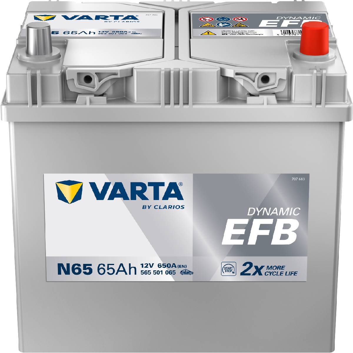 VARTA N65 Blue Dynamic EFB 12V 65Ah 650A Autobatterie Start-Stop 565 501 065