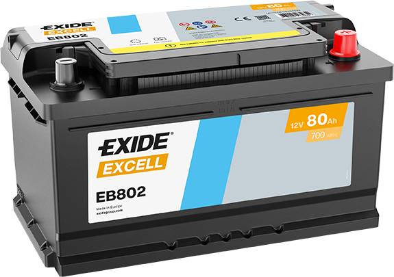 Exide EB802 Excell 12V 80Ah 700A Autobatterie