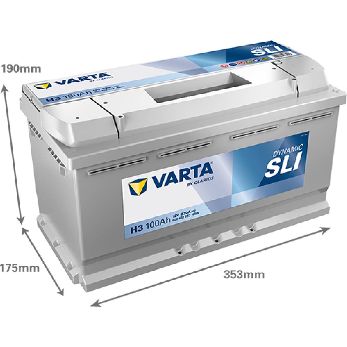 VARTA H3 Silver Dynamic 12V 100Ah 830A Autobatterie 600 402 083