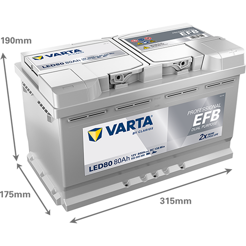 Varta LED80 Professional EFB 12V 80Ah 800A 930 080 080