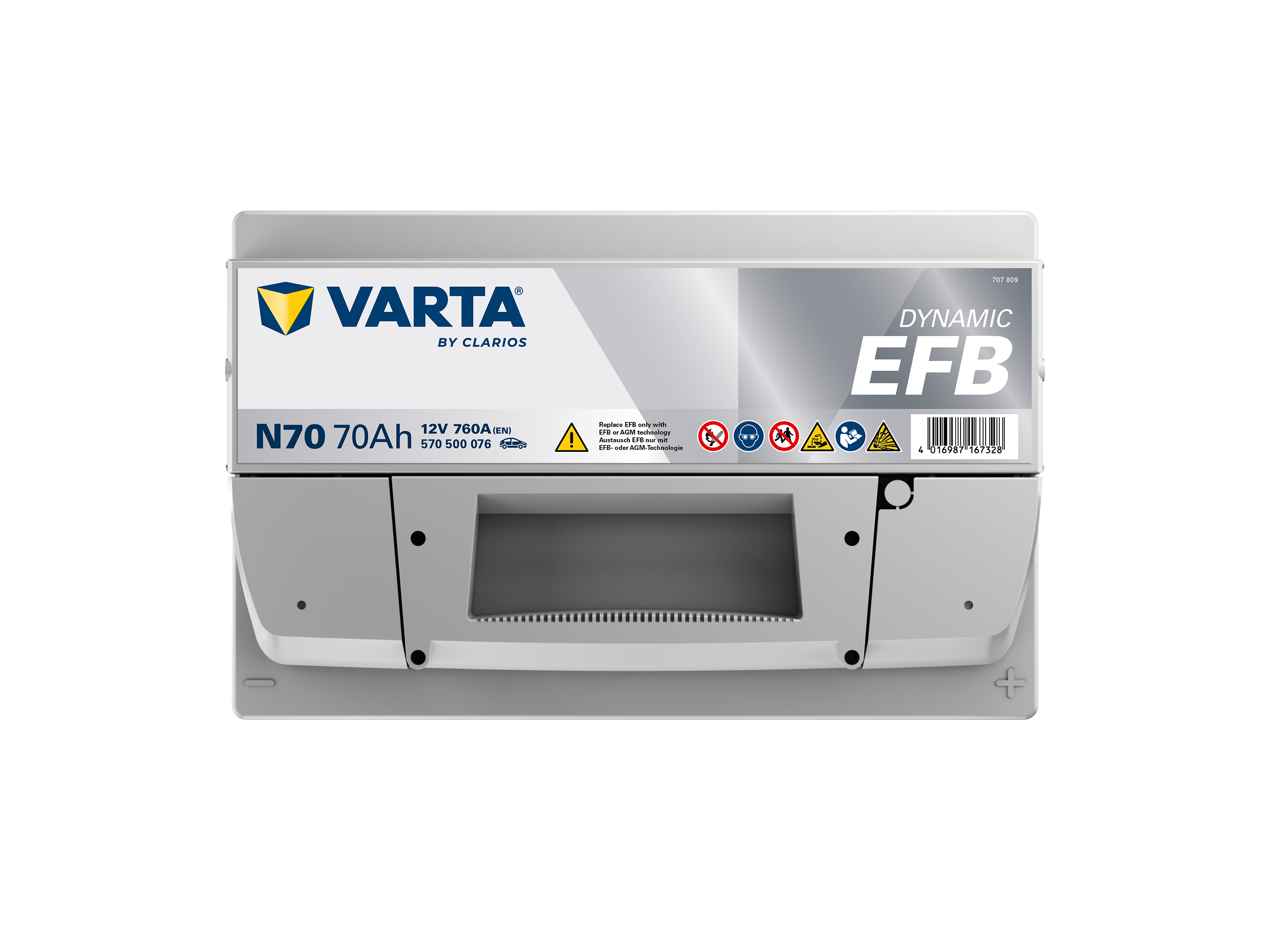 VARTA N70 Blue Dynamic EFB 12V 70Ah 760A Autobatterie Start-Stop 570 500 076