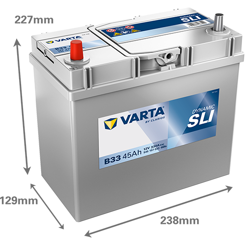 VARTA B33 Blue Dynamic 12V 45Ah 330A Autobatterie 545 157 033