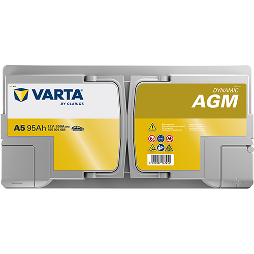 VARTA A5 Silver Dynamic AGM 12V 95Ah 850A Autobatterie Start-Stop 595 901 085