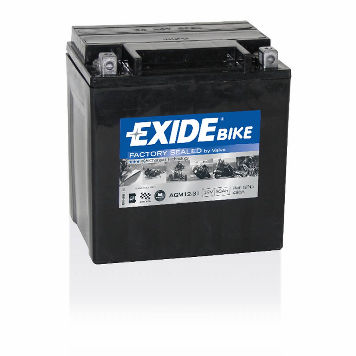 Exide 12-31 AGM Motorradbatterie 12V 30Ah 430A Exide 12-31 AGM Motorradbatterie 12V 30Ah 430A