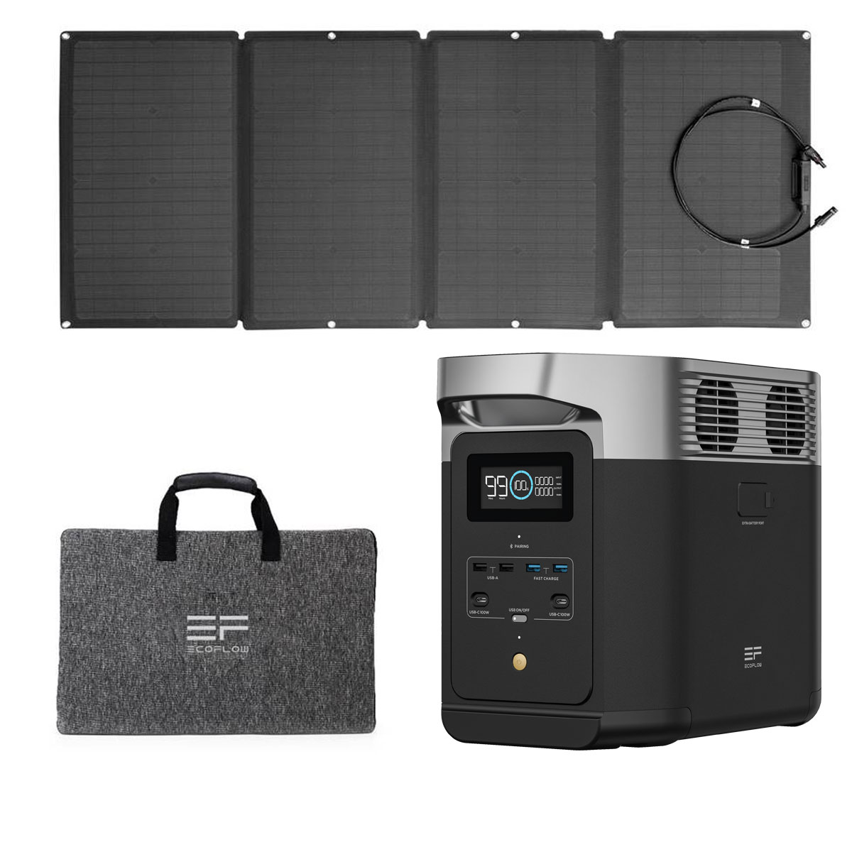 EcoFlow Delta 2 1024Wh Powerstation mit 160W Solarpanel EcoFlow Delta 2 1024Wh Powerstation mit 160W Solarpanel