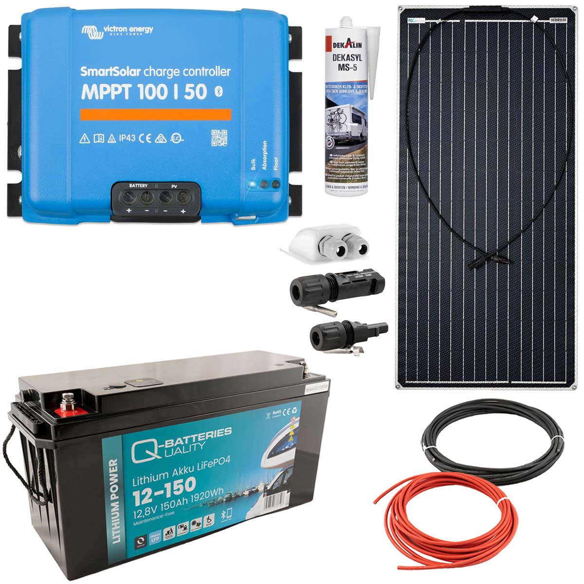 a-TroniX Solaranlage Wohnmobil 440W mit 150Ah Lithium Batterie und Victron MPPT Laderegler