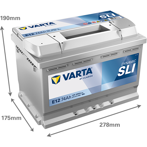 VARTA E12 Blue Dynamic 12V 74Ah 680A Autobatterie 574 013 068