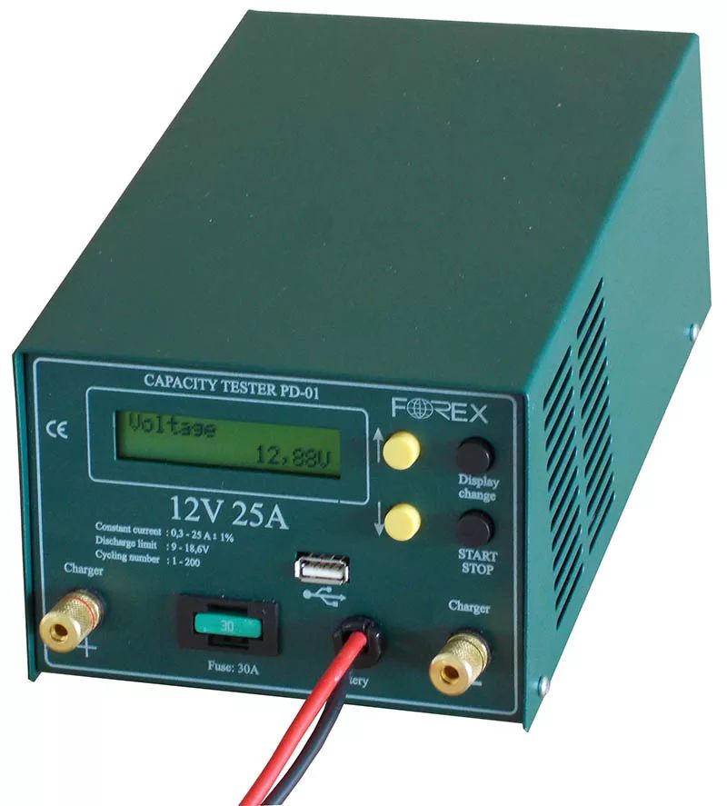 Forex Battery Tester 12/25 mit Software und Kabel 12V 0.3-25A Forex Battery Tester 12/25 mit Software und Kabel 12V 0.3-25A