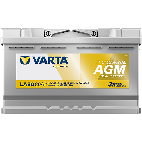 Varta LA80 Professional DP AGM Versorgungsbatterie 12V 80Ah 800A
