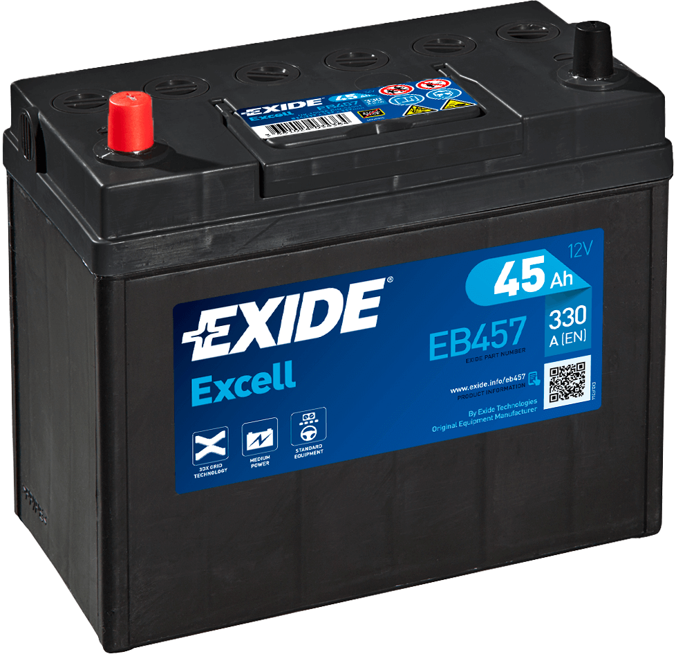 Exide EB457 Excell 12V 45Ah 330A Autobatterie Exide EB457 Excell 12V 45Ah 330A Autobatterie