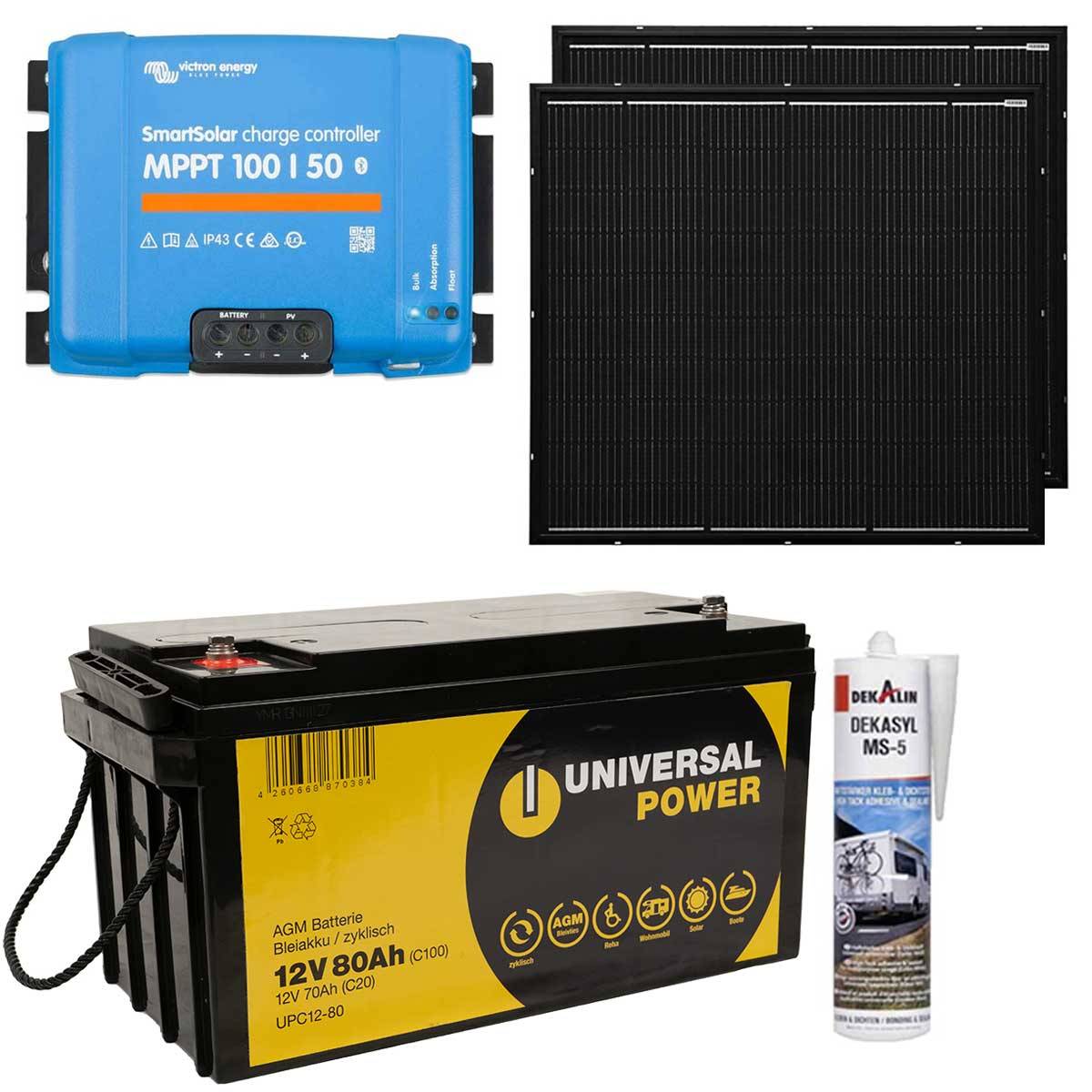 a-TroniX Solaranlage Wohnmobil 400W mit 80Ah Batterie und Victron MPPT Laderegler a-TroniX Solaranlage Wohnmobil 400W mit 80Ah Batterie und Victron MPPT Laderegler