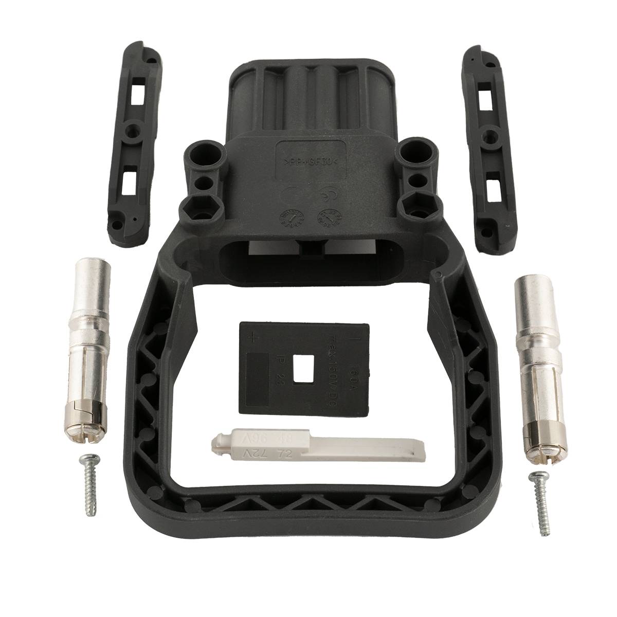 Q-Batteries Dose Euro Din 160A Kupplung 50mm² (Griff, Kodierstift grau, Hauptkontakt, Zugentlastung) Griff fest mit Gehäuse verbunden, nicht geschraubt!