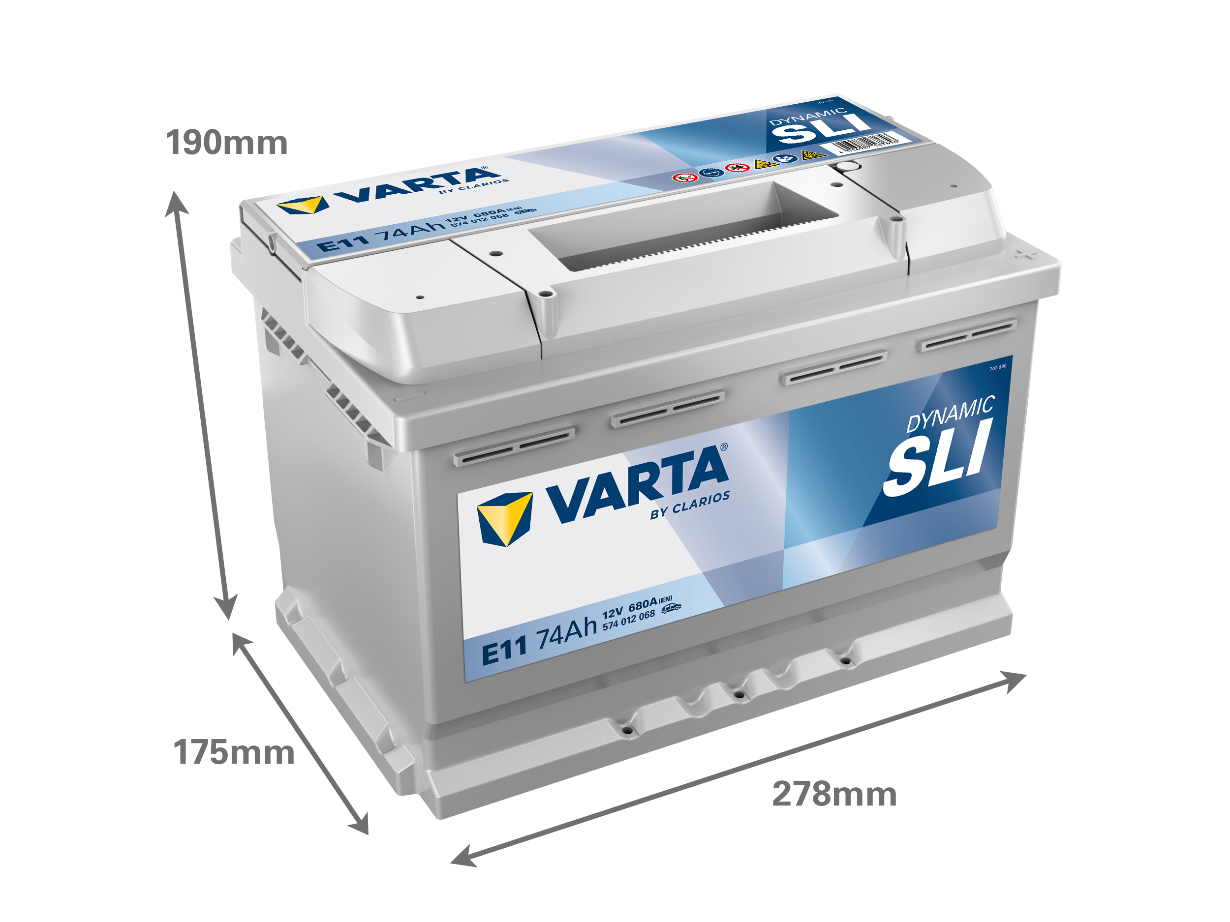 VARTA E11 Blue Dynamic 12V 74Ah 680A Autobatterie 574 012 068