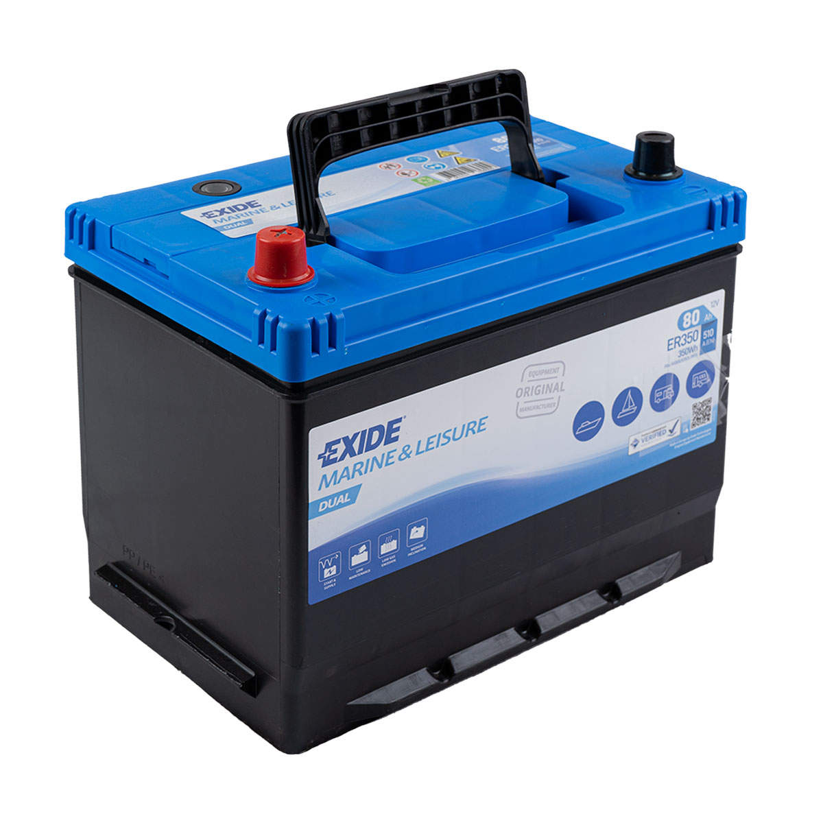 Exide ER350 Dual Versorgungsbatterie Starterbatterie 12V 80Ah 350Wh Exide ER350 Dual Versorgungsbatterie Starterbatterie 12V 80Ah 350Wh