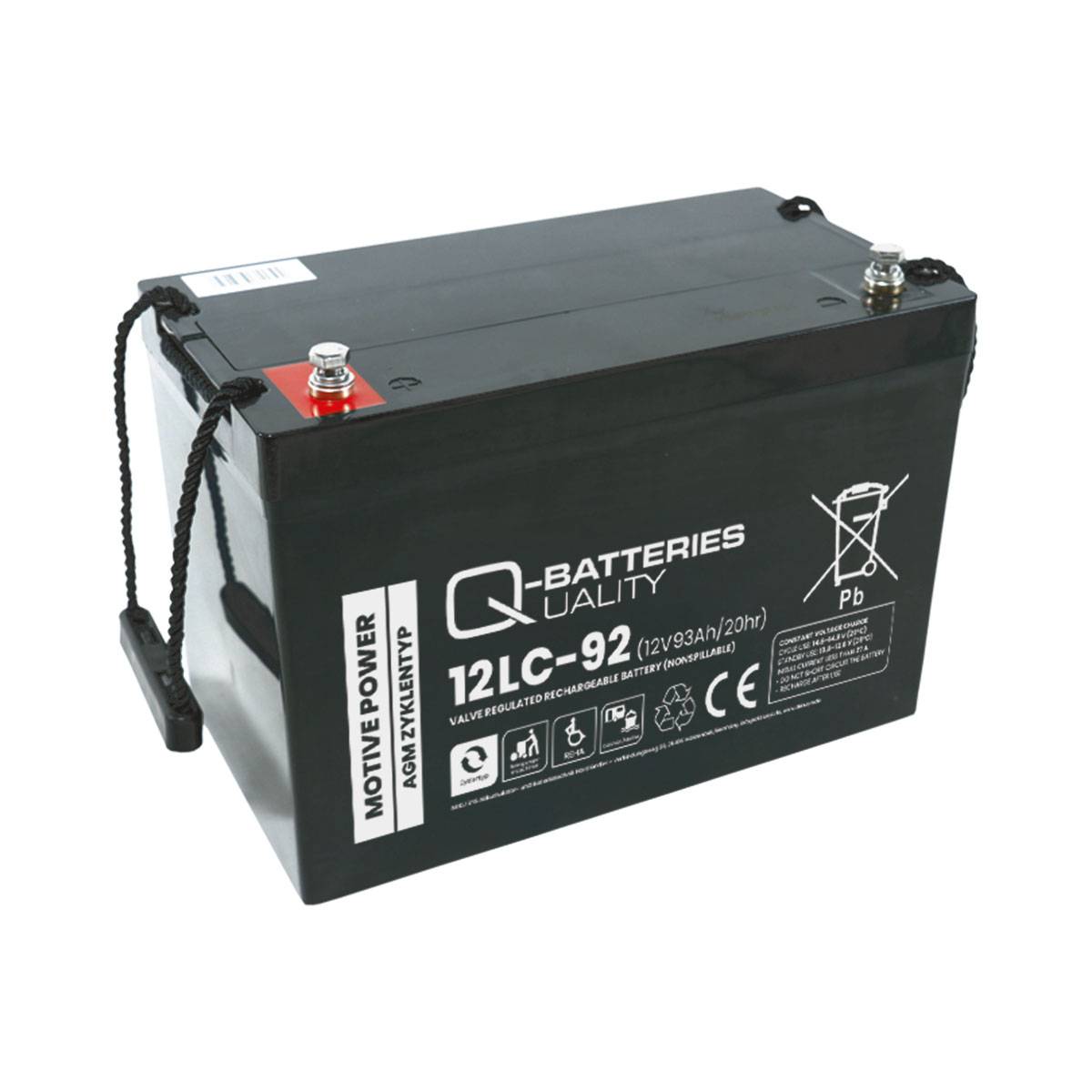 Q-Batteries 12LC-92 AGM Solar und Wohnmobil Batterie 12V 93Ah