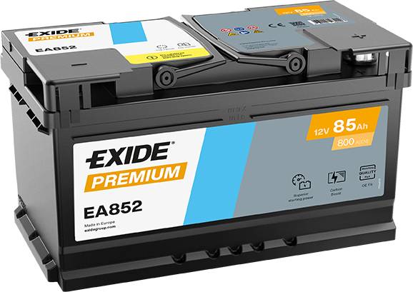 Exide EA852 Premium Carbon Boost 12V 85Ah 800A Autobatterie