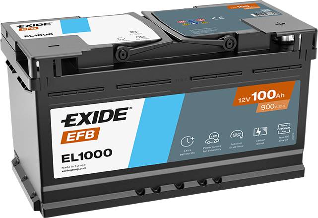 Exide EL1000 Start-Stop EFB 12V 100Ah 900A Autobatterie