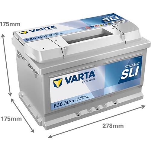 VARTA E38 Silver Dynamic 12V 74Ah 750A Autobatterie 574 402 075
