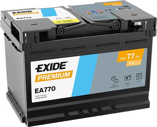 Exide EA770 Premium Carbon Boost 12V 77Ah 760A Autobatterie