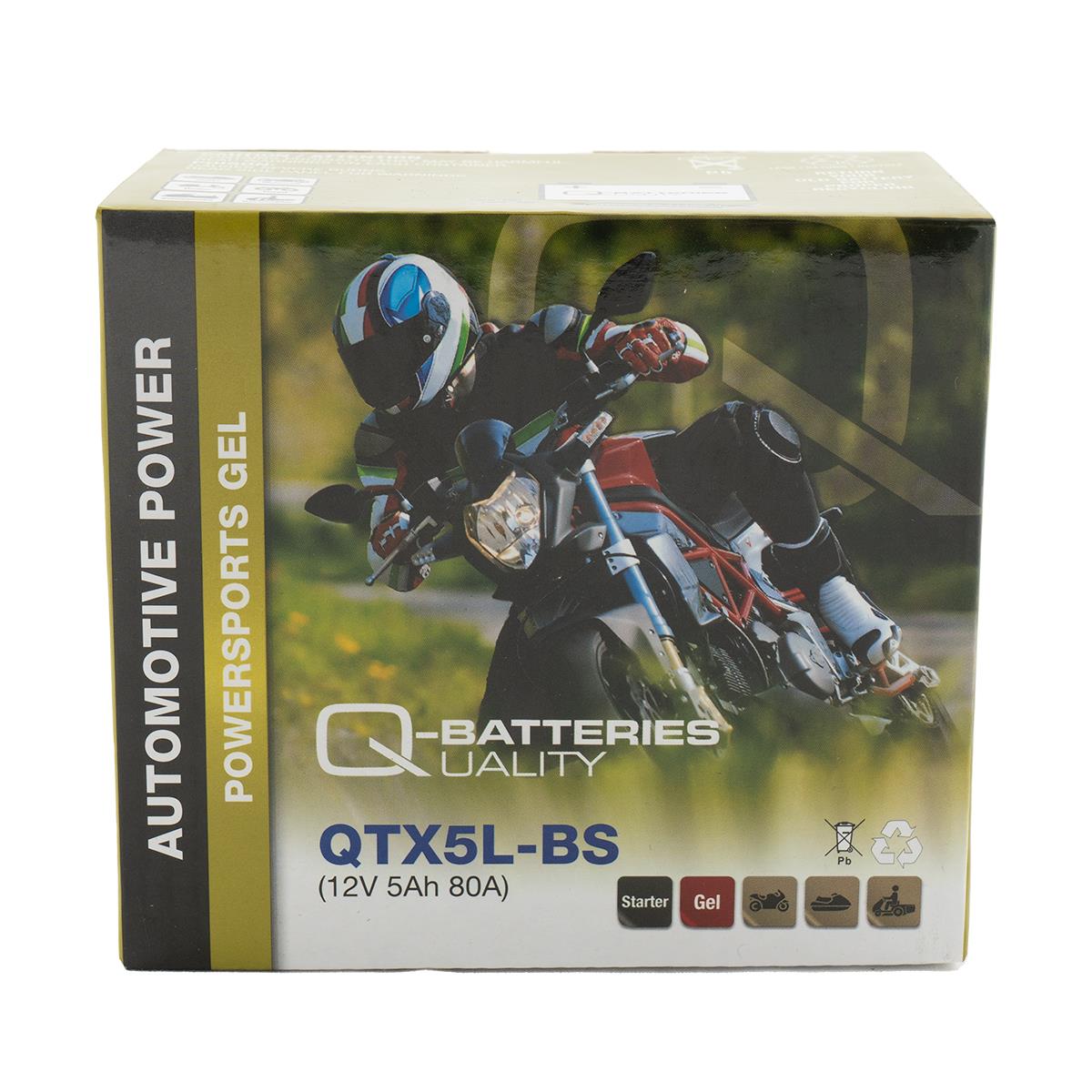 Q-Batteries QTX5L-BS Gel Motorradbatterie 12V 4,5Ah 70A QTX5L-4 50412 Q-Batteries QTX5L-BS Gel Motorradbatterie 12V 4,5Ah 70A QTX5L-4 50412