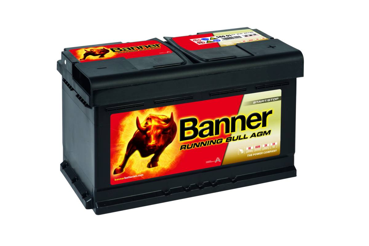Banner 58001 AGM Running Bull 12V 80Ah 800A Autobatterien