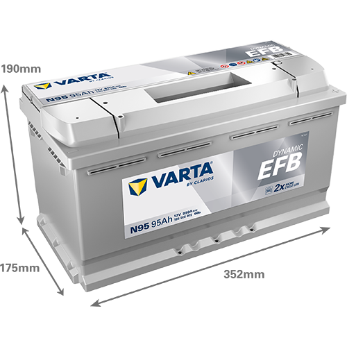 VARTA N95 Blue Dynamic EFB 12V 95Ah 850A Autobatterie Start-Stop 595 500 085