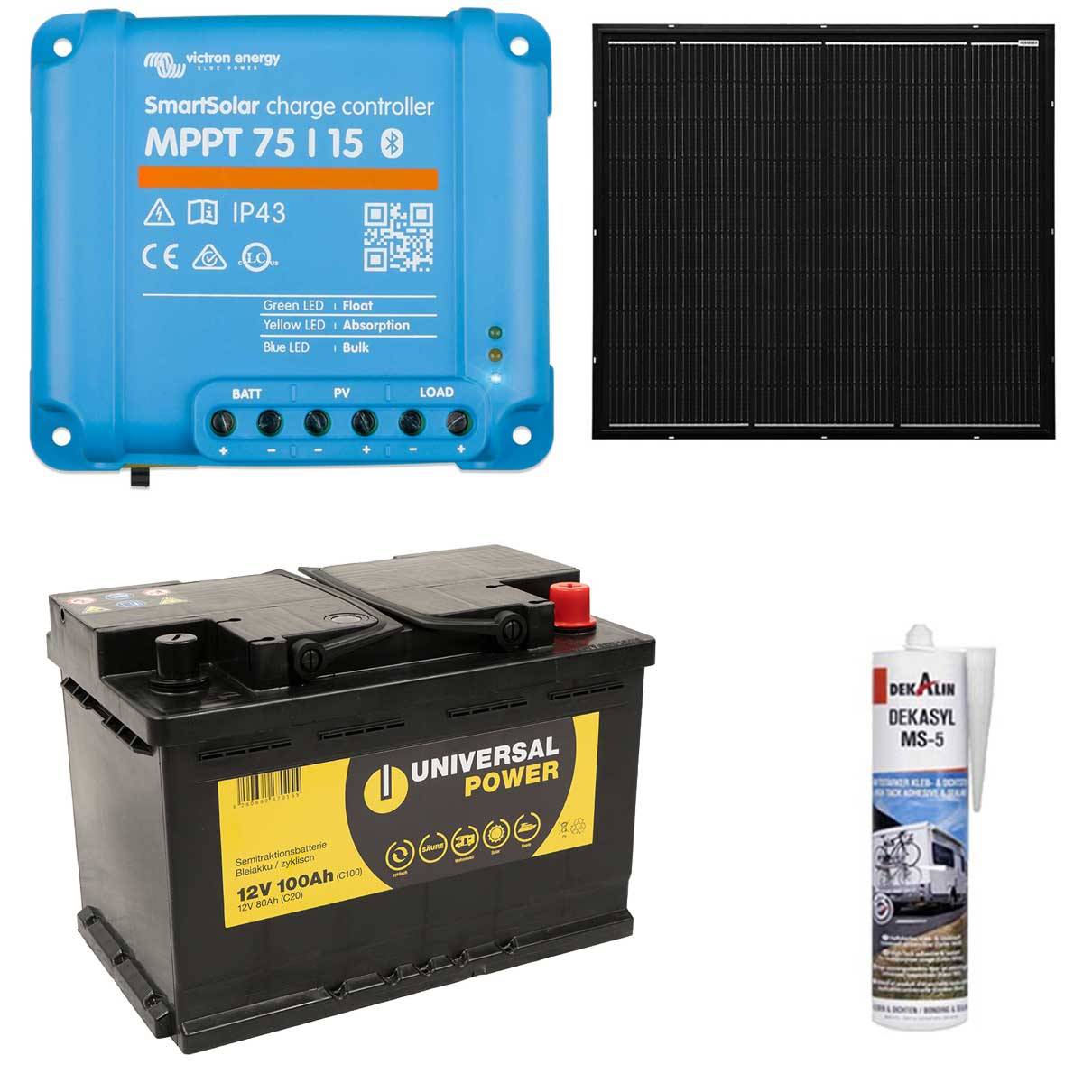 A-TroniX Solaranlage Wohnmobil 220W Mit 100Ah Batterie Und Victron Mppt Laderegler