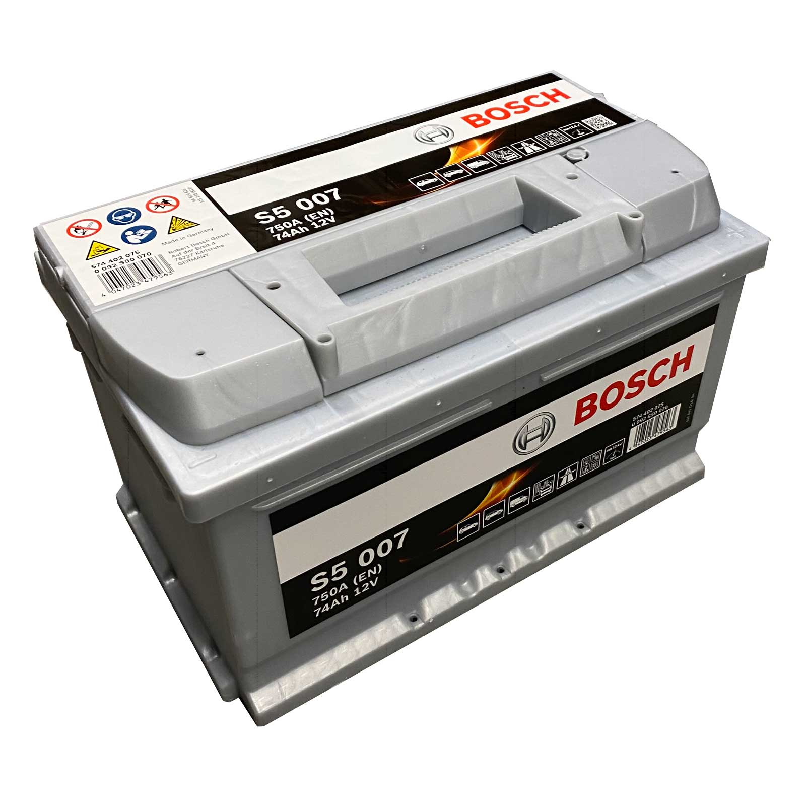 Bosch S5 007 Autobatterie 12V 74Ah 750A Bosch S5 007 Autobatterie 12V 74Ah 750A