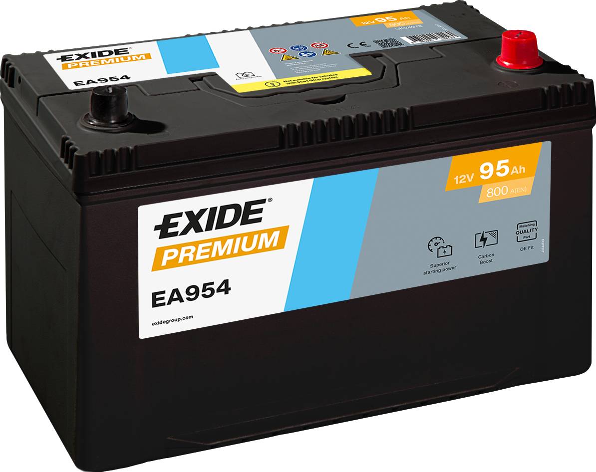 Exide EA954 Premium Carbon Boost 12V 95Ah 800A Autobatterie