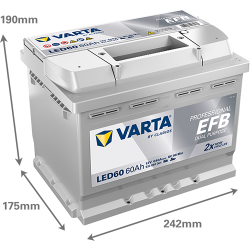 Varta LED60 Professional EFB 12V 60Ah 640A Wohnmobilbatterie