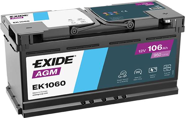 Exide EK1060 Start-Stop AGM 12V 106Ah 950A Autobatterie