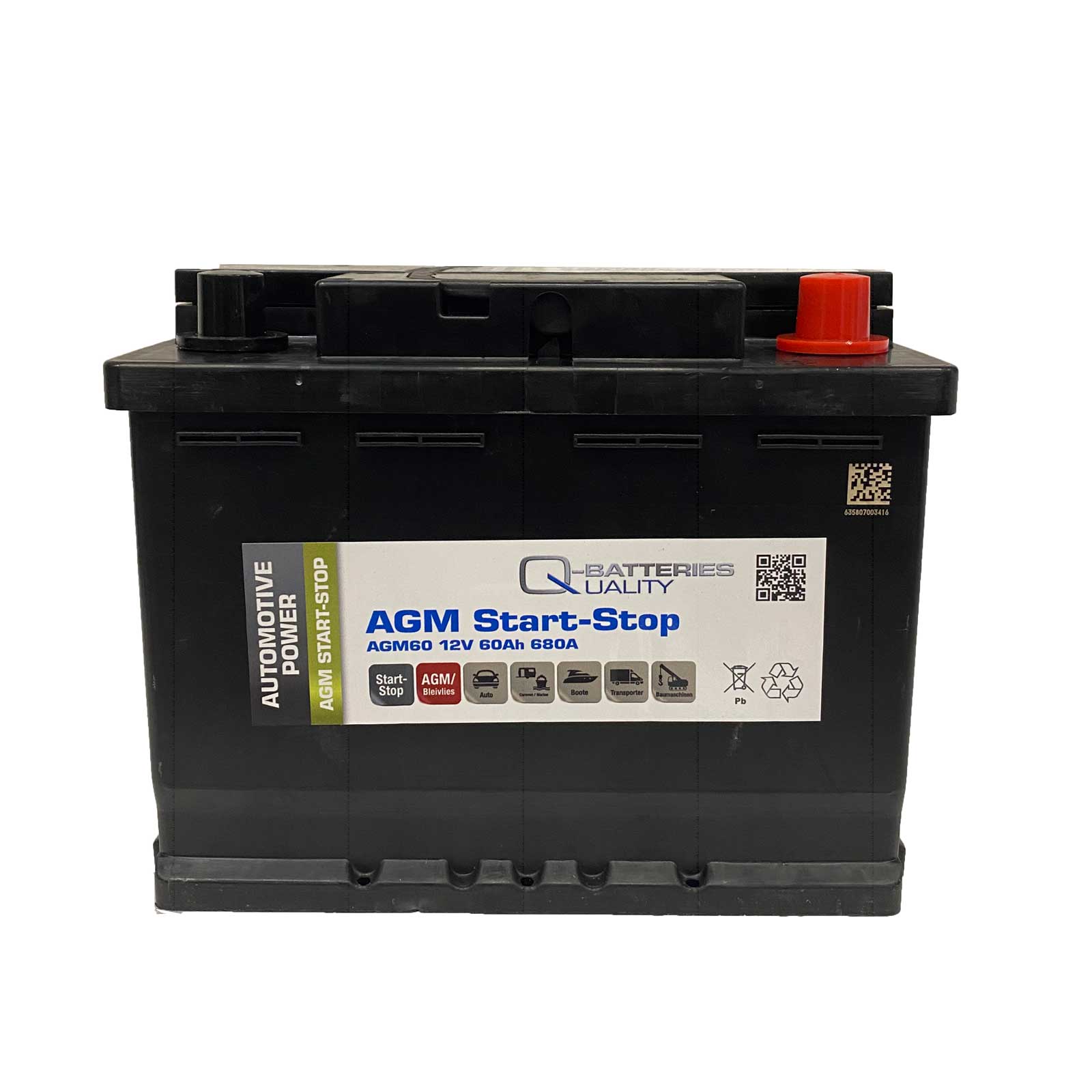 Quality Batteries Q-Batteries Start-Stop Autobatterie AGM60 12V 60Ah 680A