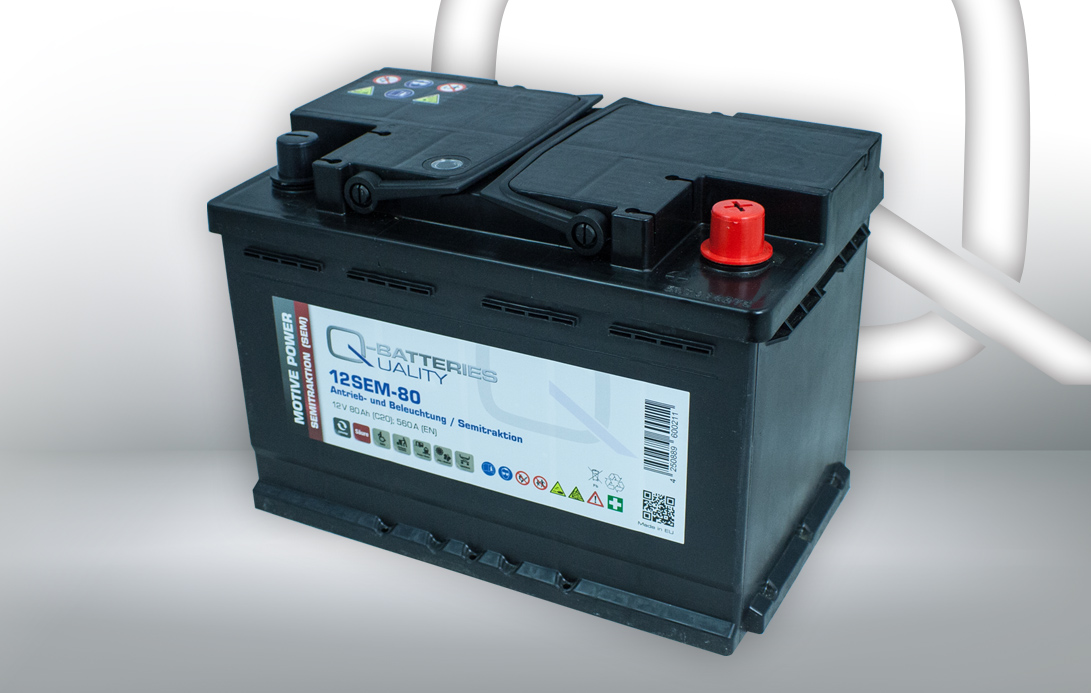 Q-Batteries 12SEM-80 Solar und Wohnmobil Batterie 12V 80Ah
