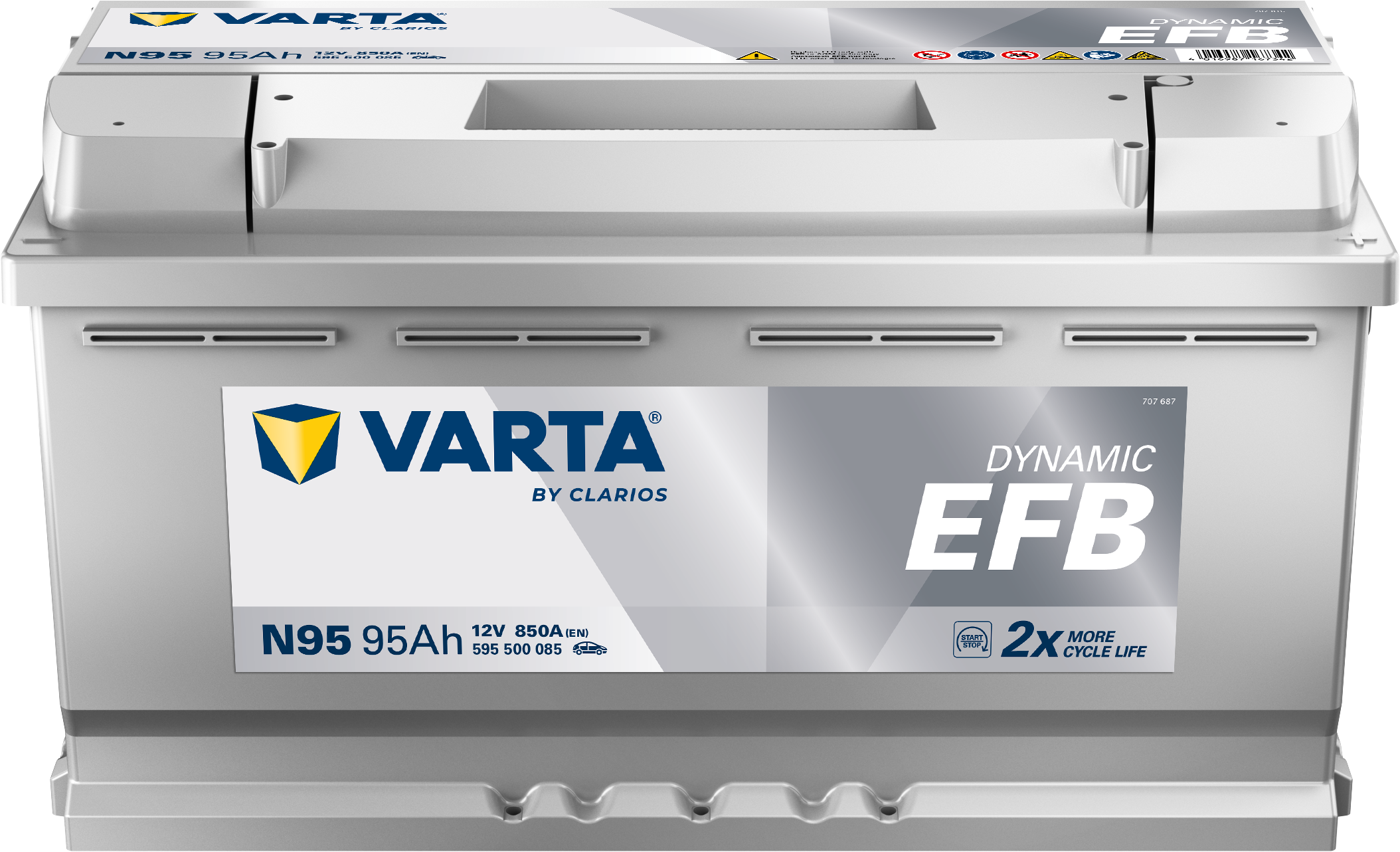 VARTA N95 Blue Dynamic EFB 12V 95Ah 850A Autobatterie Start-Stop 595 500 085