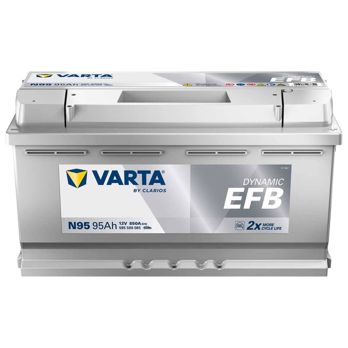VARTA N95 Blue Dynamic EFB 12V 95Ah 850A Autobatterie Start-Stop 595 500 085