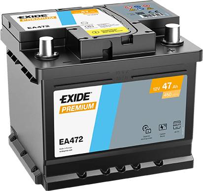 Exide EA472 Premium Carbon Boost 12V 47Ah 450A Autobatterie