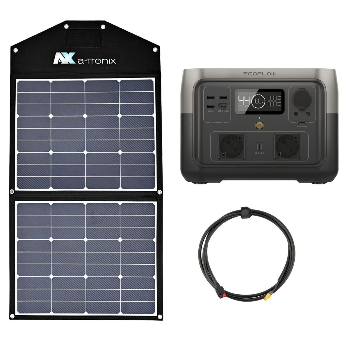 EcoFlow River 2 Max 512Wh Portable Powerstation mit 90W Solarmodul EcoFlow River 2 Max 512Wh Portable Powerstation mit 90W Solarmodul