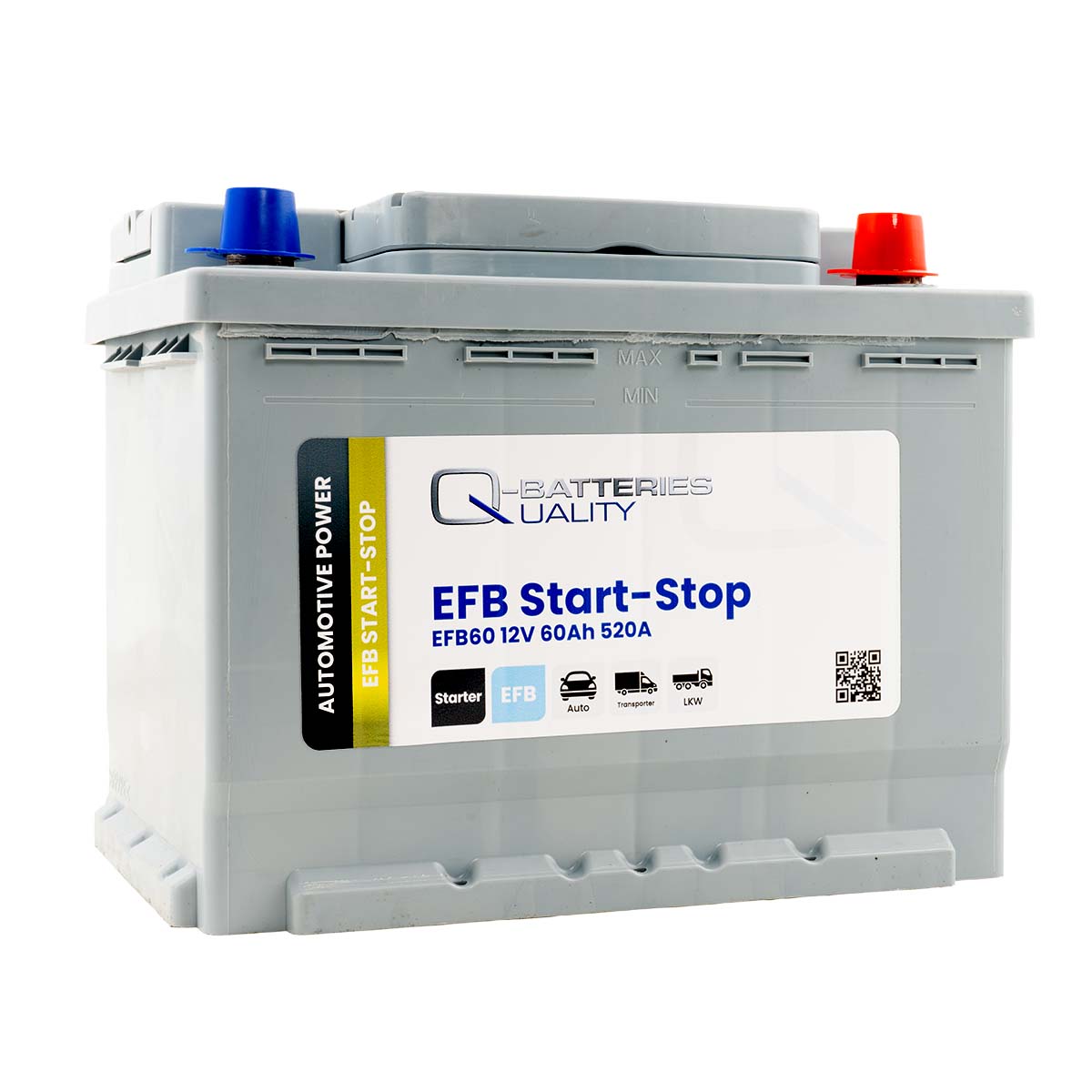 Q-Batteries Start-Stop EFB Autobatterie EFB60 12V 60Ah 520A