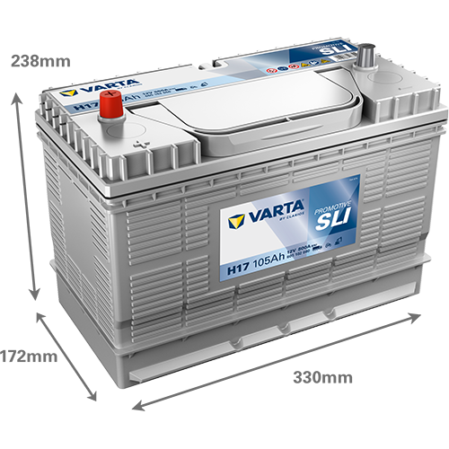 VARTA H17 ProMotive Heavy Duty 12V 105Ah 800A LKW-Batterie 605 102 080